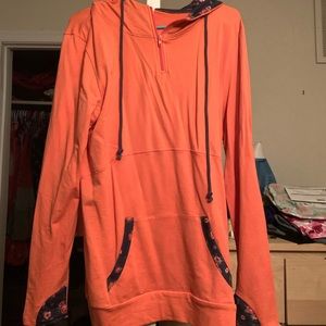 Pulse boutique orange and floral hoodie